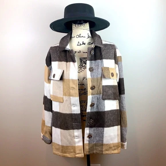 Jodifl Western Style Plaid Shirt Jacket Shacket NEW! - Picture 11 of 15